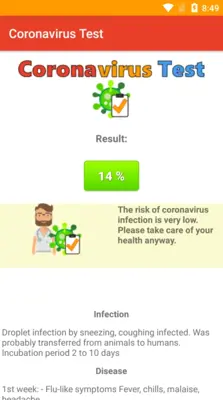 Coronavirus Test android App screenshot 2